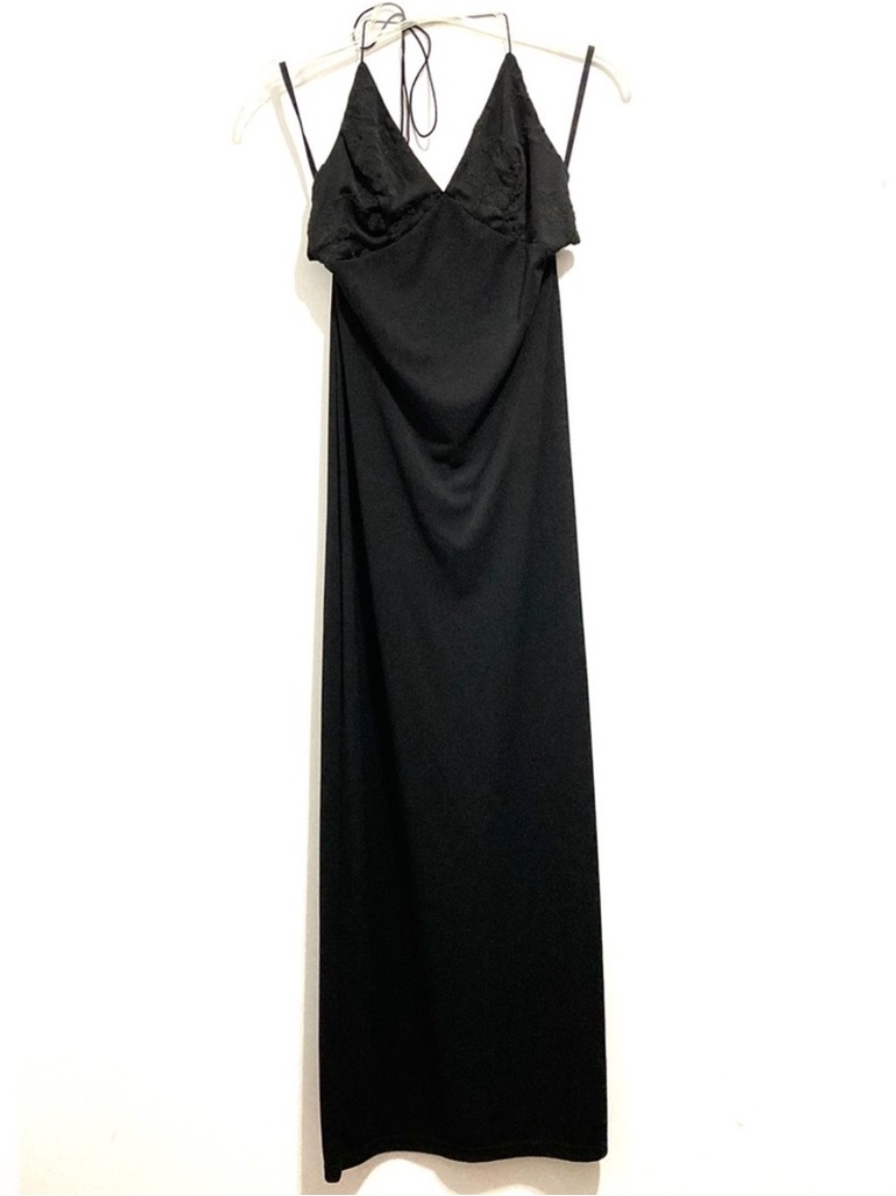 Long Evening Formal Gown Black Prom Beaded Maxi Dress